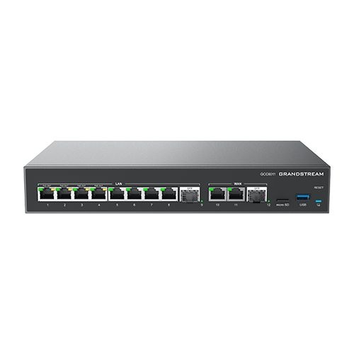 GRANDSTREAM GCC6011 BUILT-IN IPPBXENTERP GRADE FIREWALL VPN ROUTER 2X2.5 GB 10XGIGE NETWORK SWITCH